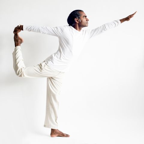 Portrait of a yoga teacher in soft studio light